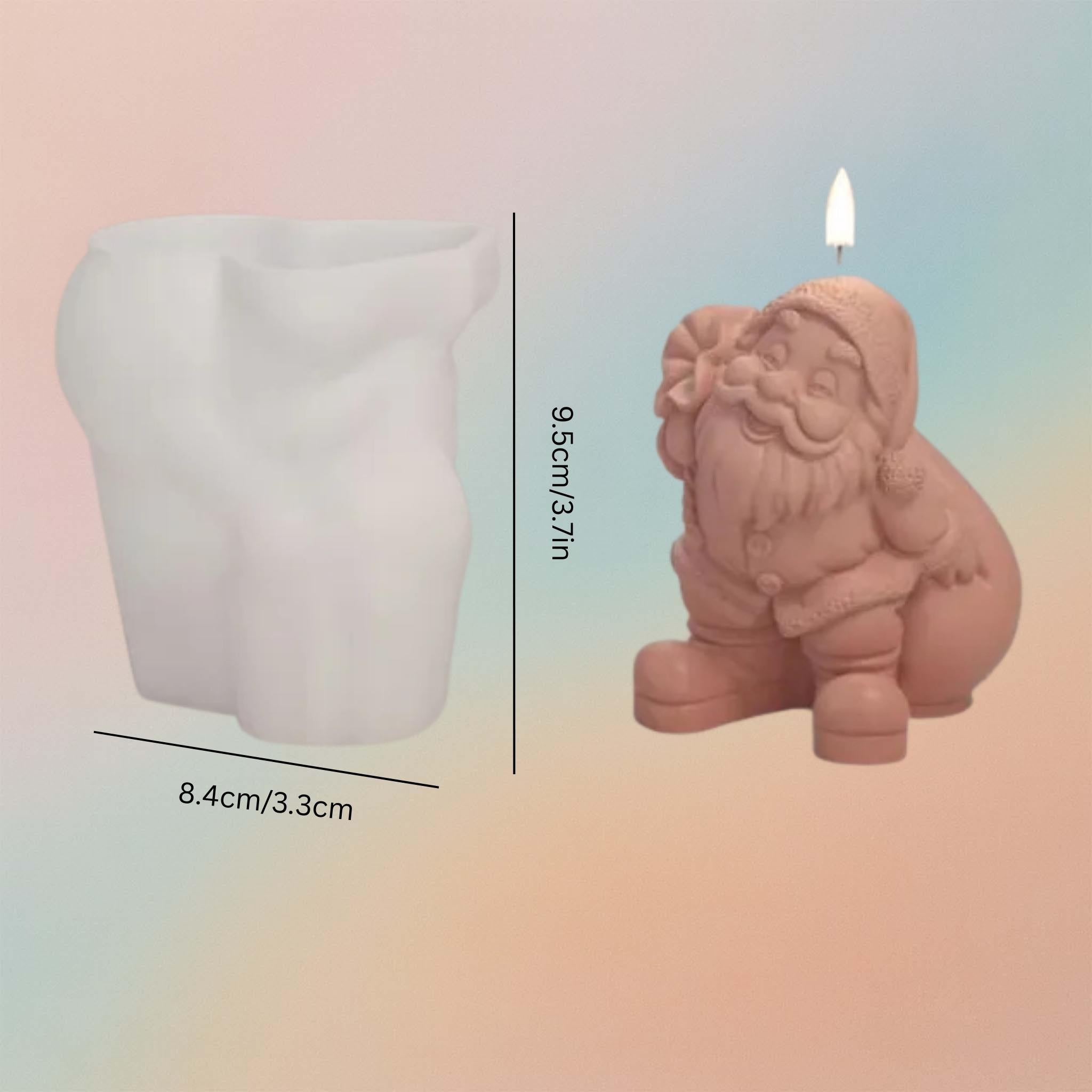 Christmas Santa Candle Silicon Mould For Jesmonite And Resin Art