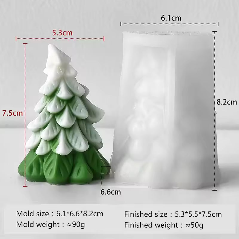 Christmas Tree Silicone Mold Christmas Pine Tree Candle Mold Sculpture Candle Mold Concrete Cement Decor Mold DIY Aromatherapy Plaster Mold
