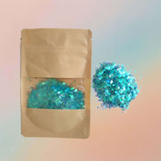 Chunky Light Blue Glitter Hexagon