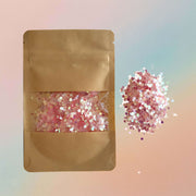 Chunky Light Pink Glitter Hexagon