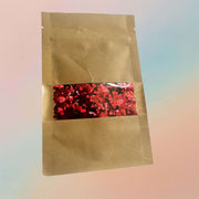 Chunky Red Glitter Hexagon