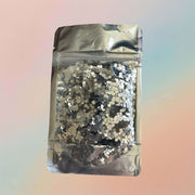 Chunky Silver Glitter Hexagon