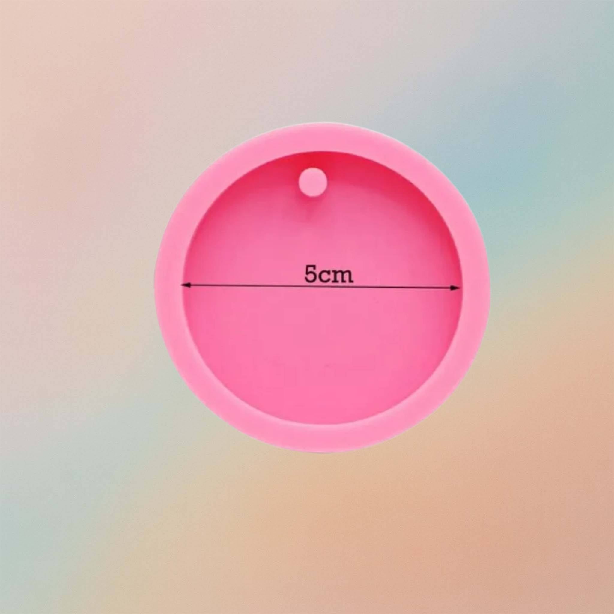 Circle Round Keychain Crystal Mirror Mold For Resin DIY