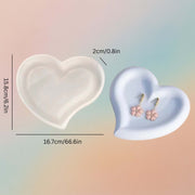 Coaster Tray Mould - Heart Shaped Silicone Resin Mold