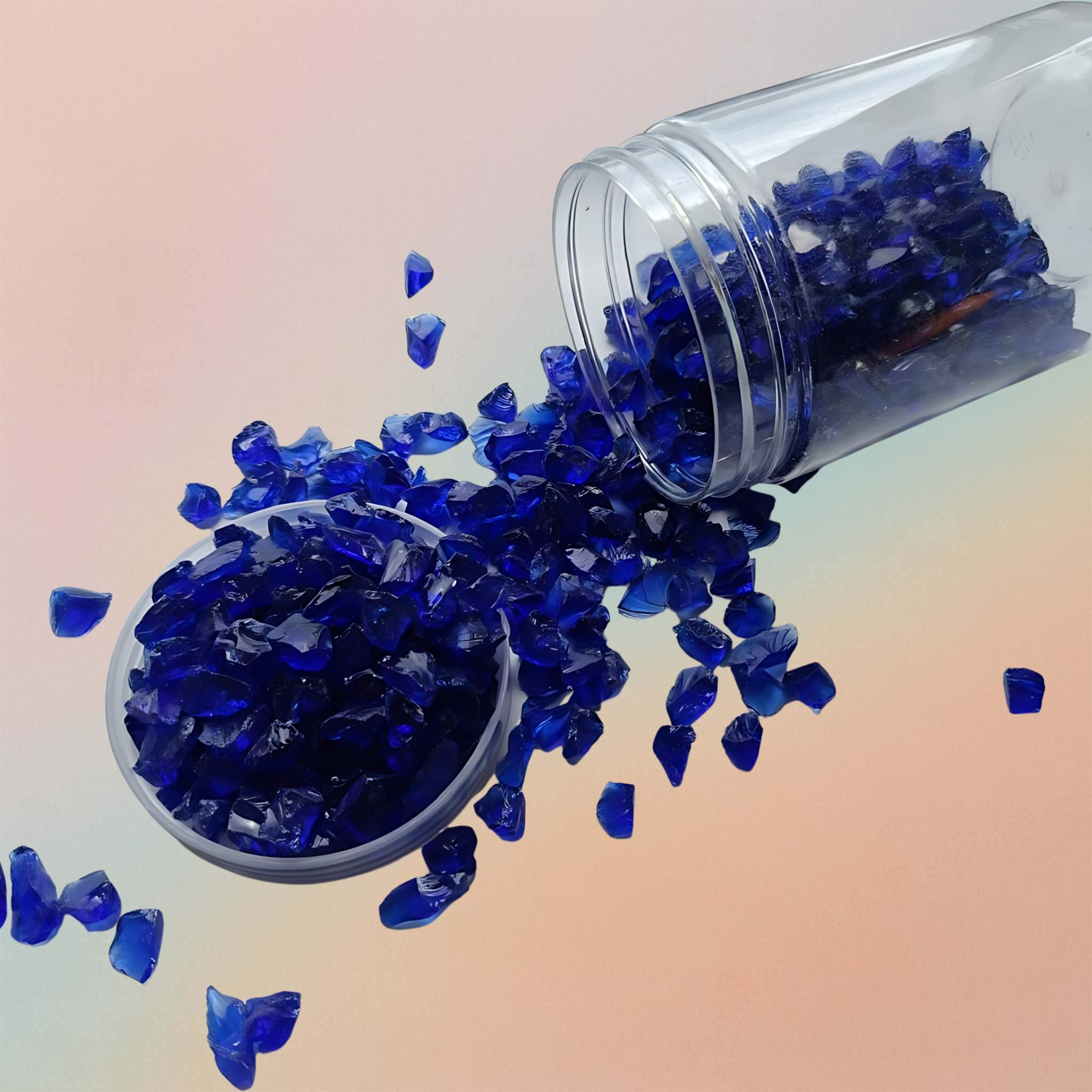 Crushed Glass For Resin Epoxy Geode Art Metallic, Shiny, Bright, For DIY Art And Craft Projects - Cobalt Blue