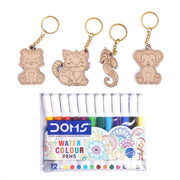 Pourezy Cute Animal Wooden Keychains Set