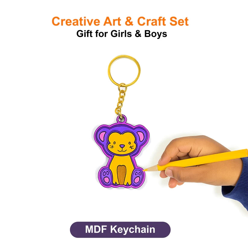Pourezy Cute Animal Wooden Keychains Set