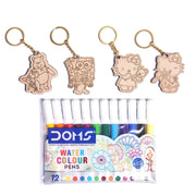Pourezy Cute Cartoon Wooden Keychains Set