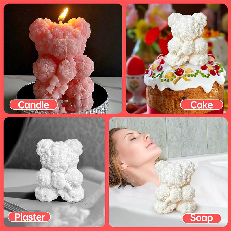 Cute Bear Silicon Mould For Candle Making Resin Art DIY Craft