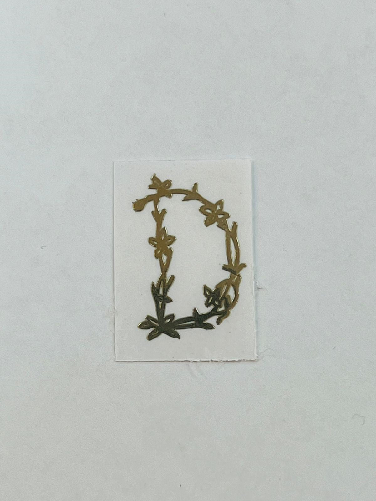 Alphabet Floral Stem Metal Sticker