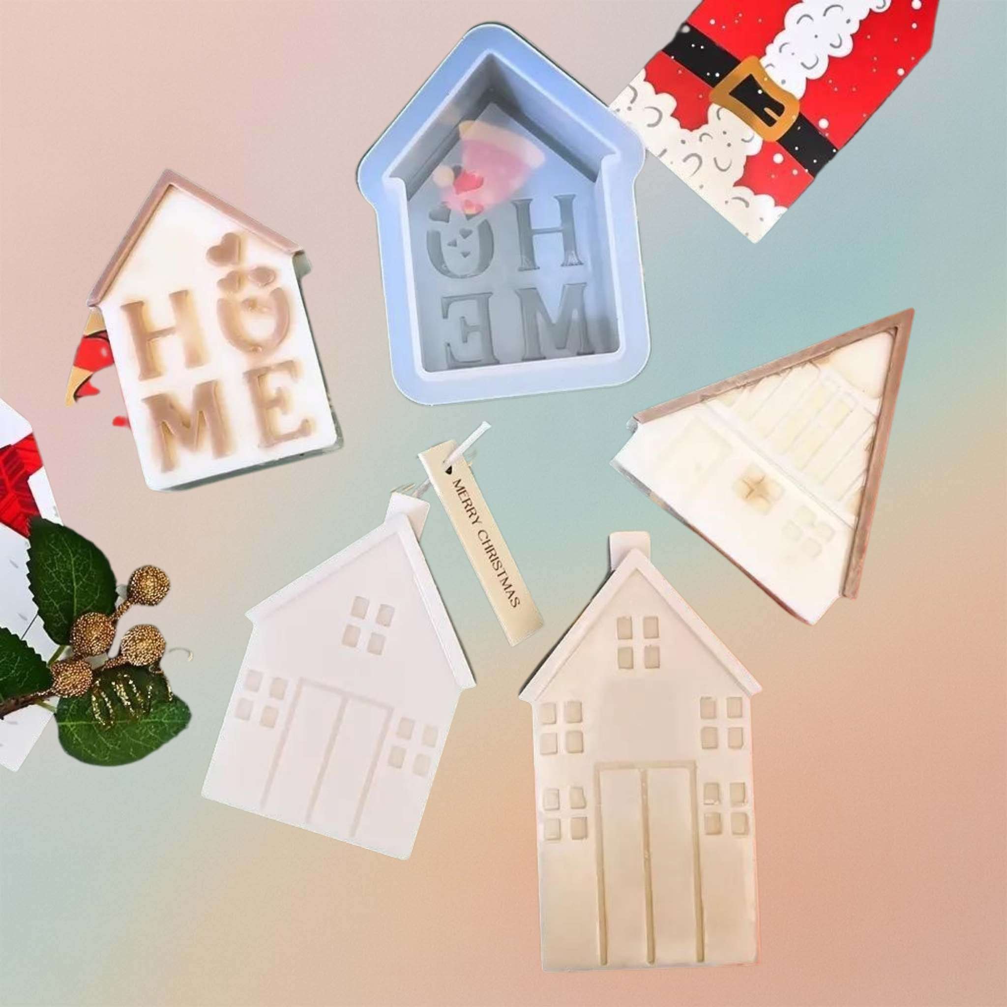 DIY Christmas House Silicone Molds