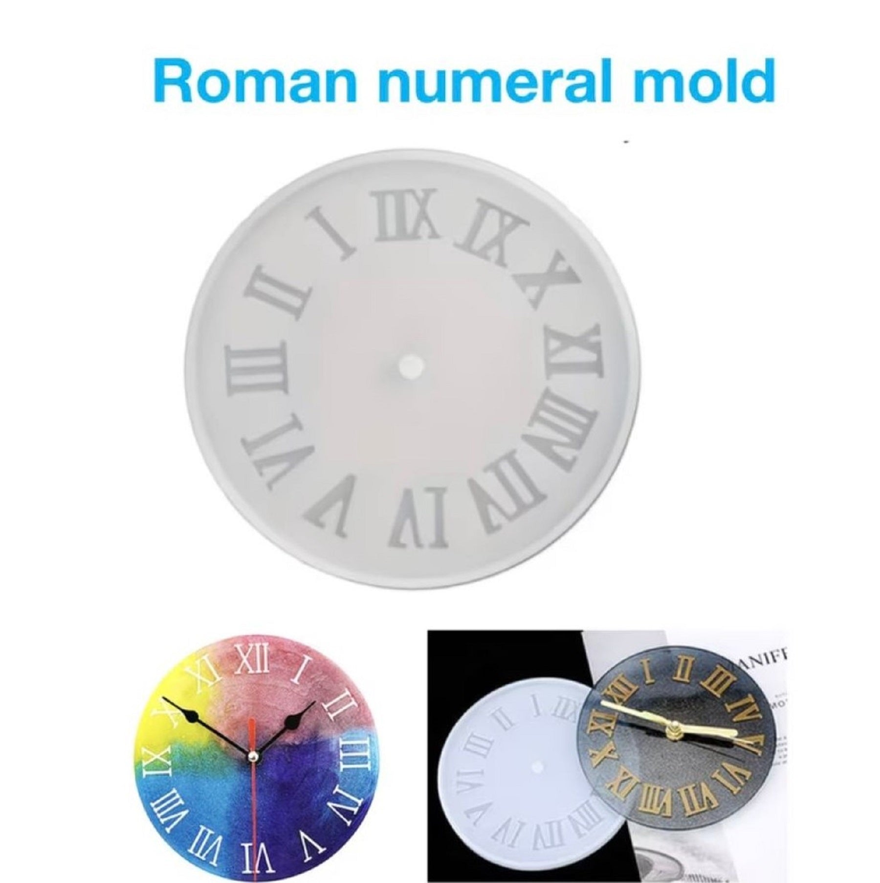 DIY Resin Round Clock Silicone Mould 8"