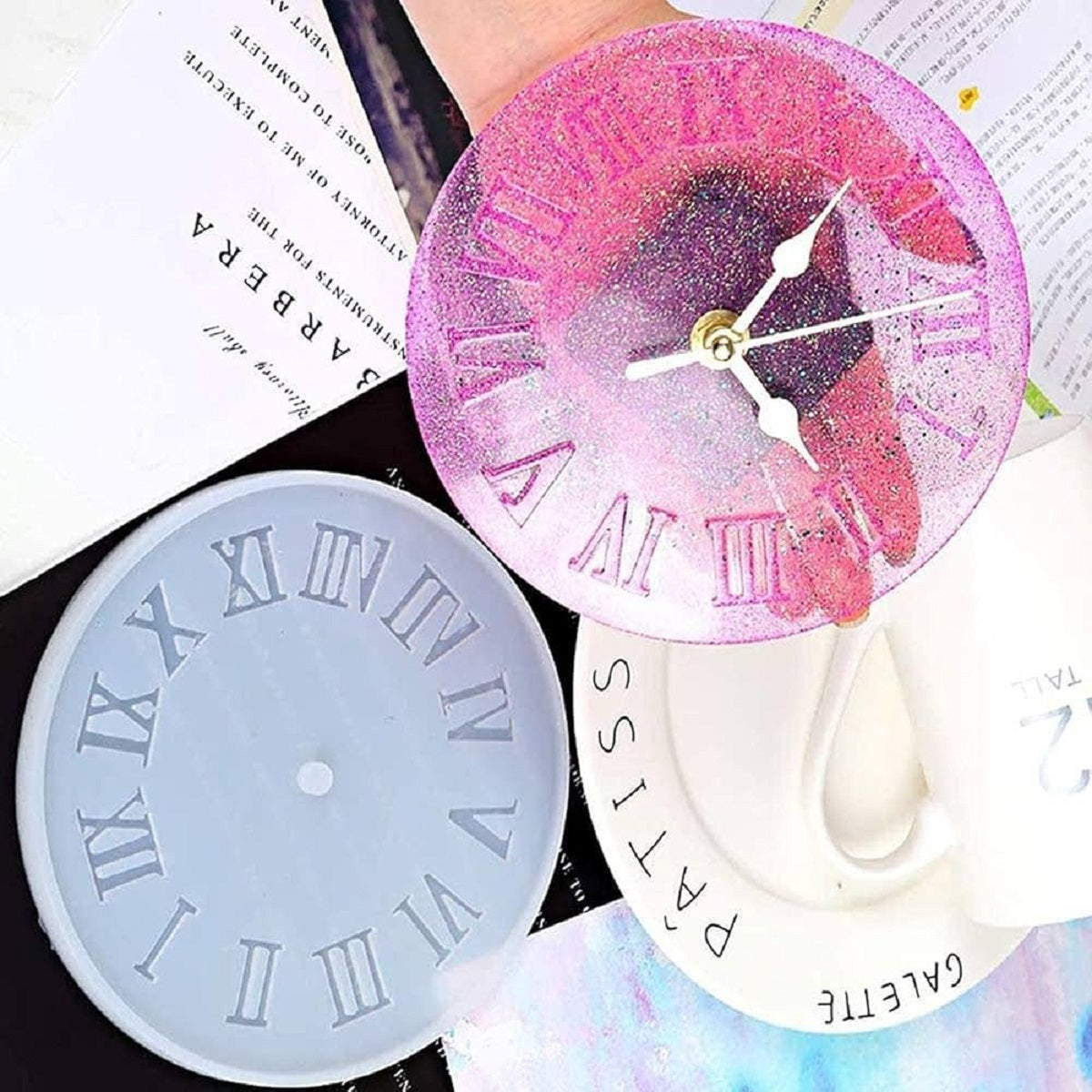 DIY Resin Round Clock Silicone Mould 8"