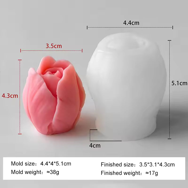 DIY Tulip Bloom Flower Silicone Mold Handmade Scented Candle Plaster Resin Molds Homemade Cookies Chocolate Candy Big