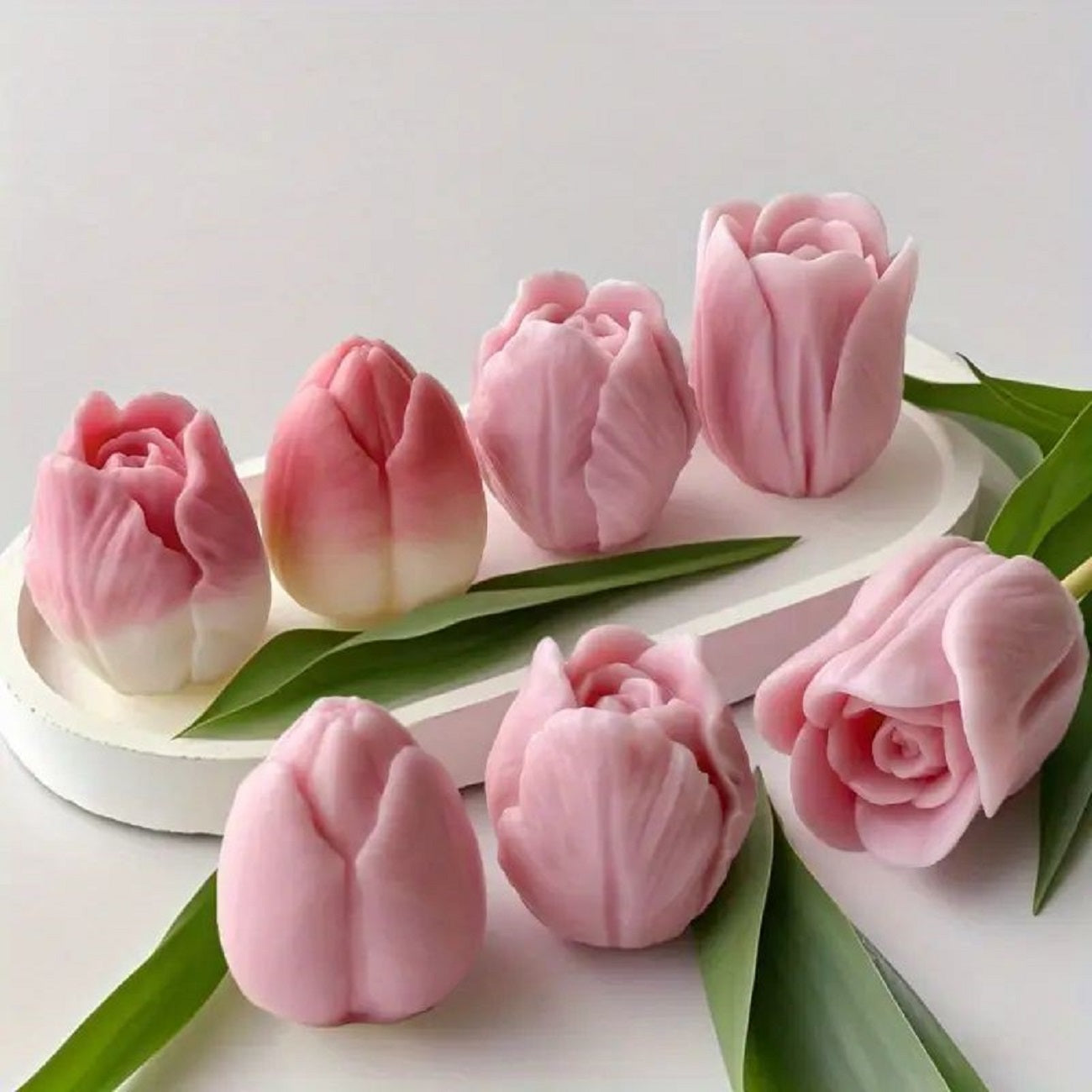DIY Tulip Bloom Flower Silicone Mold Handmade Scented Candle Plaster Resin Molds Homemade Cookies Chocolate Candy Big