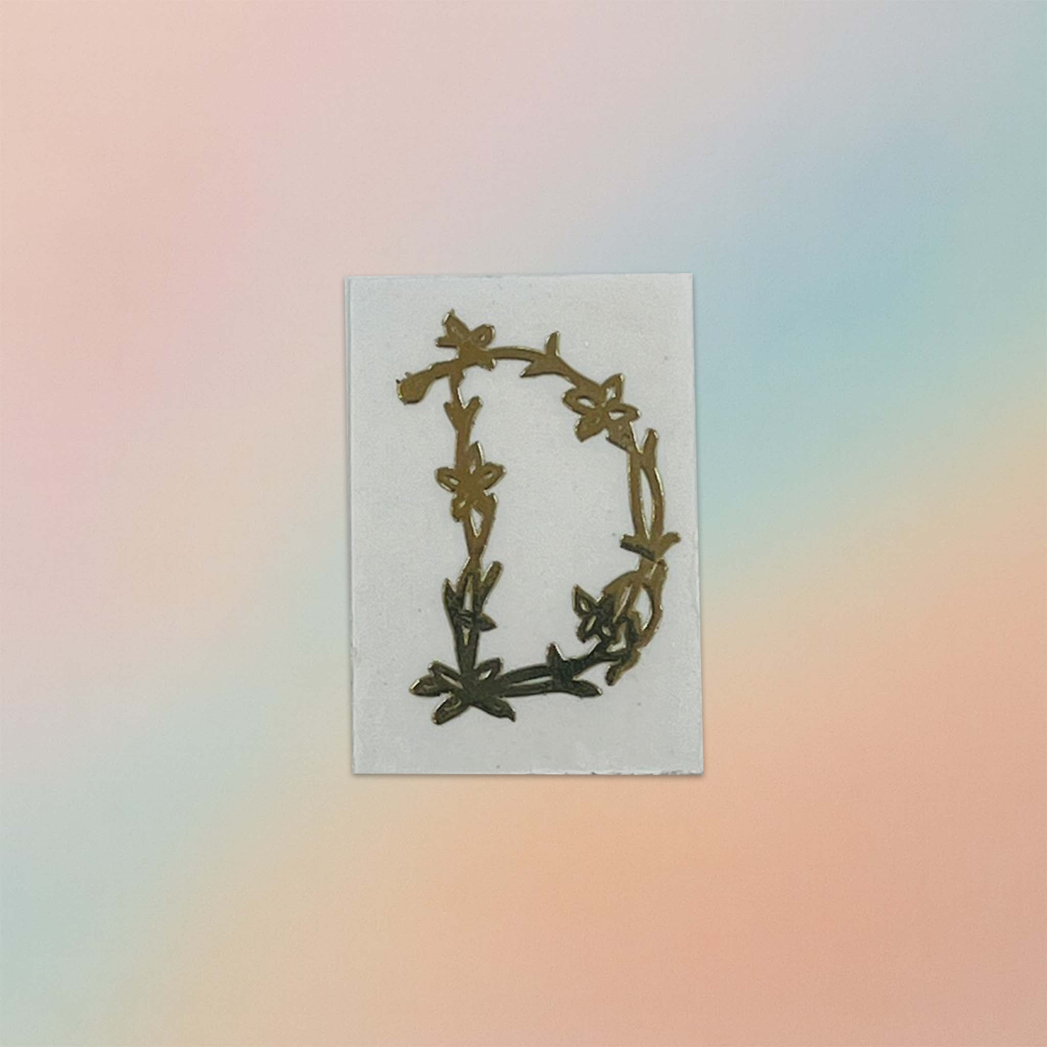 Alphabet Floral Stem Metal Sticker