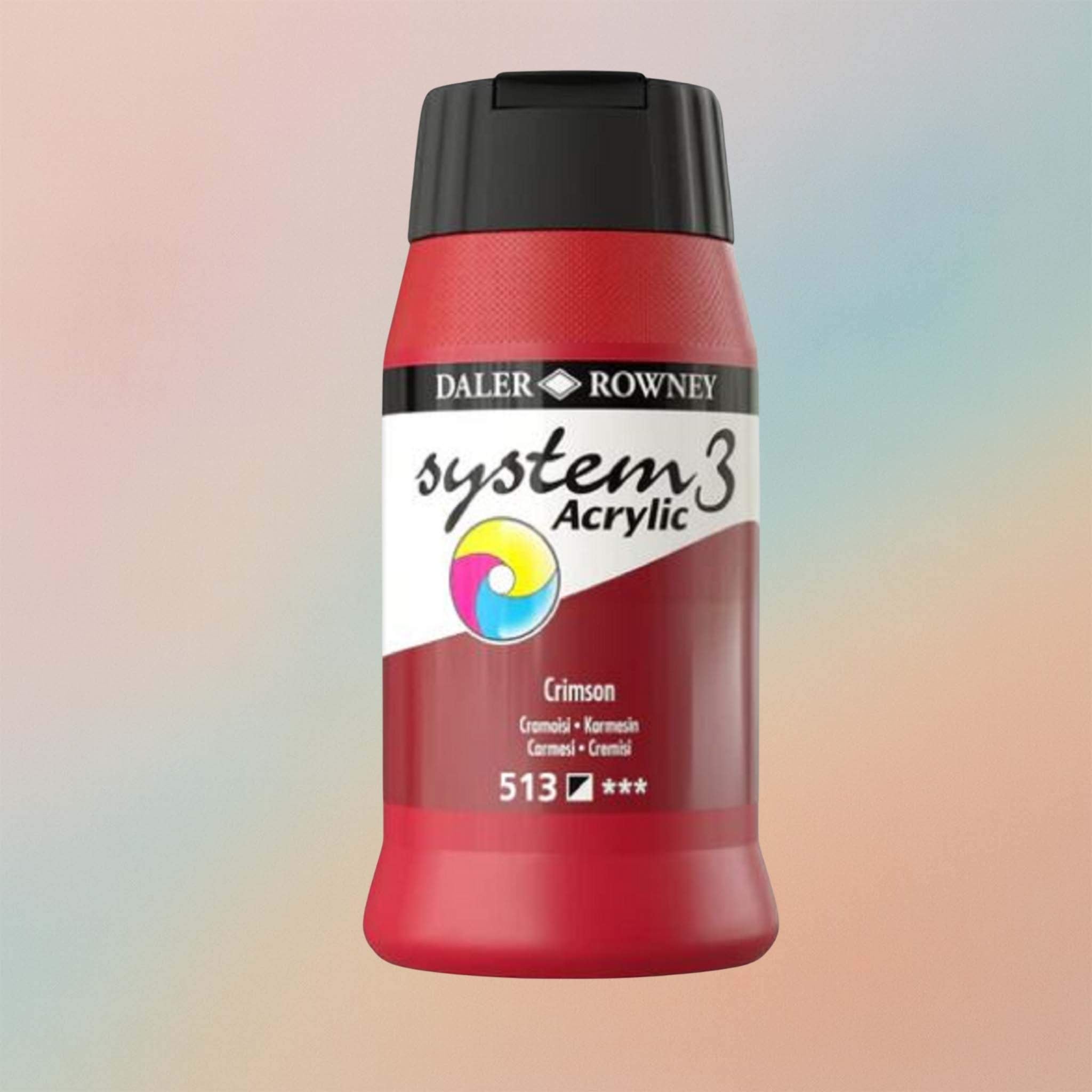 دالر روني 500 مل نظام - 3 أكريليك - قرمزي