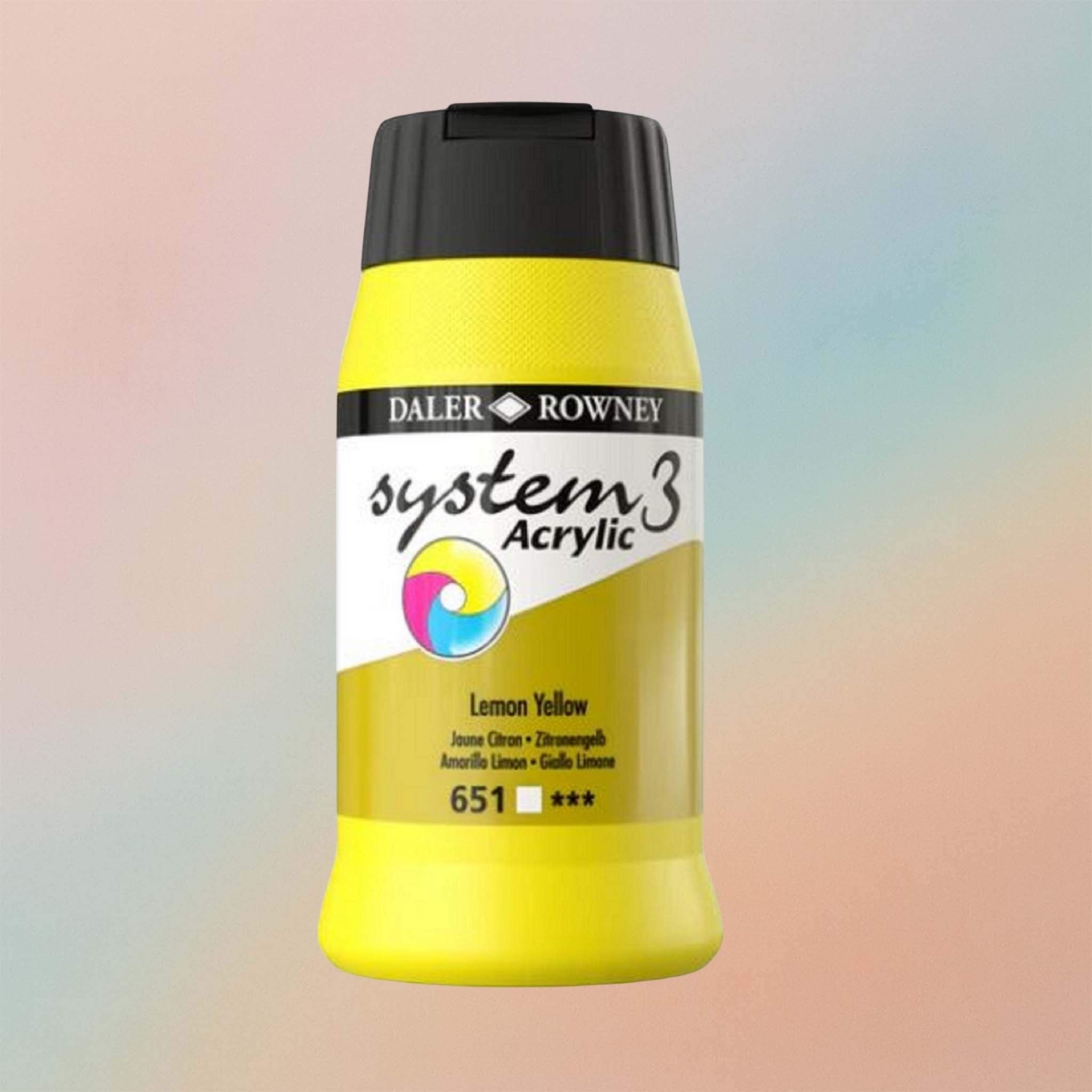 دالر روني 500 مل نظام - 3 أكريليك - أصفر ليموني