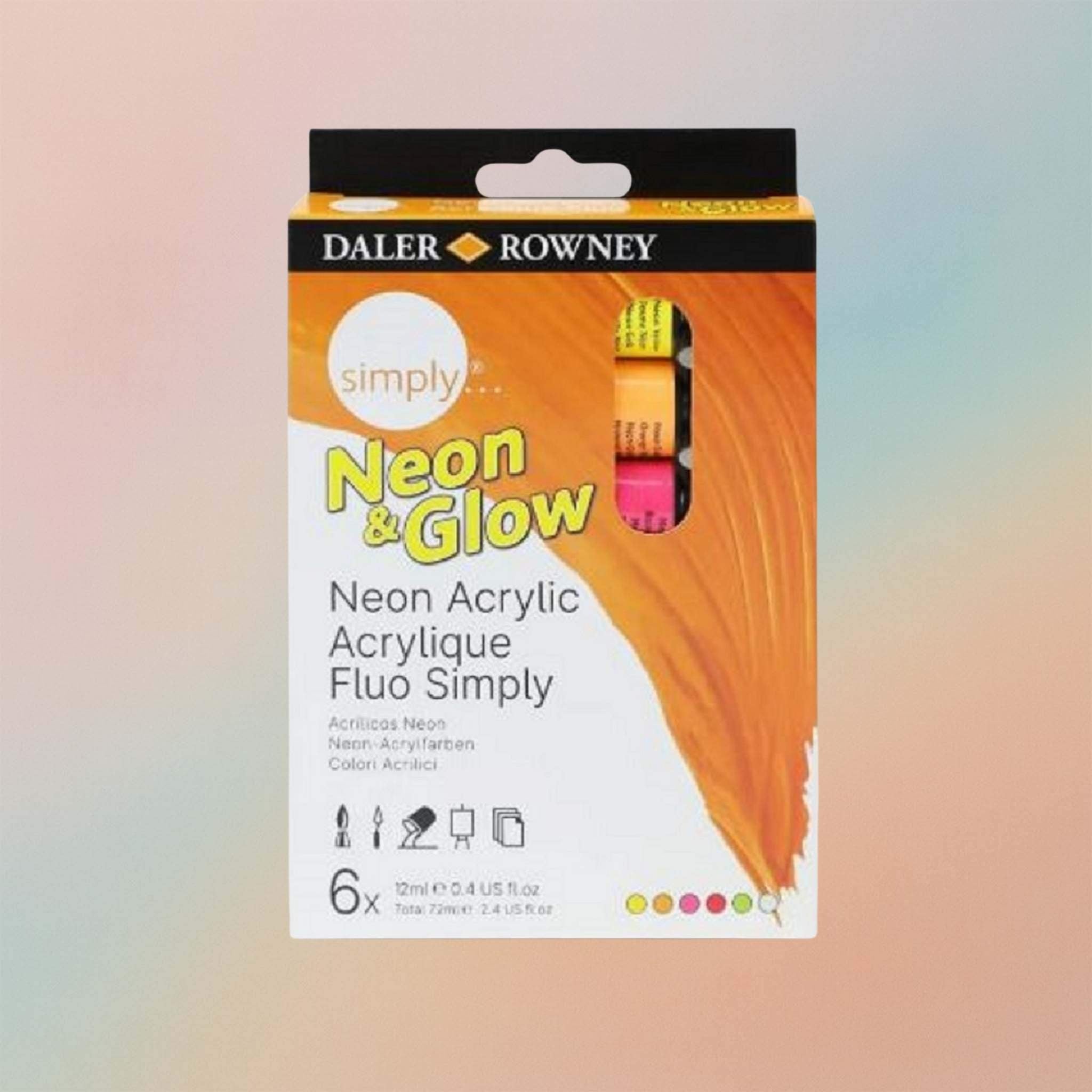 Daler Rowney Simply Acrylic Neon 6X12ml Set