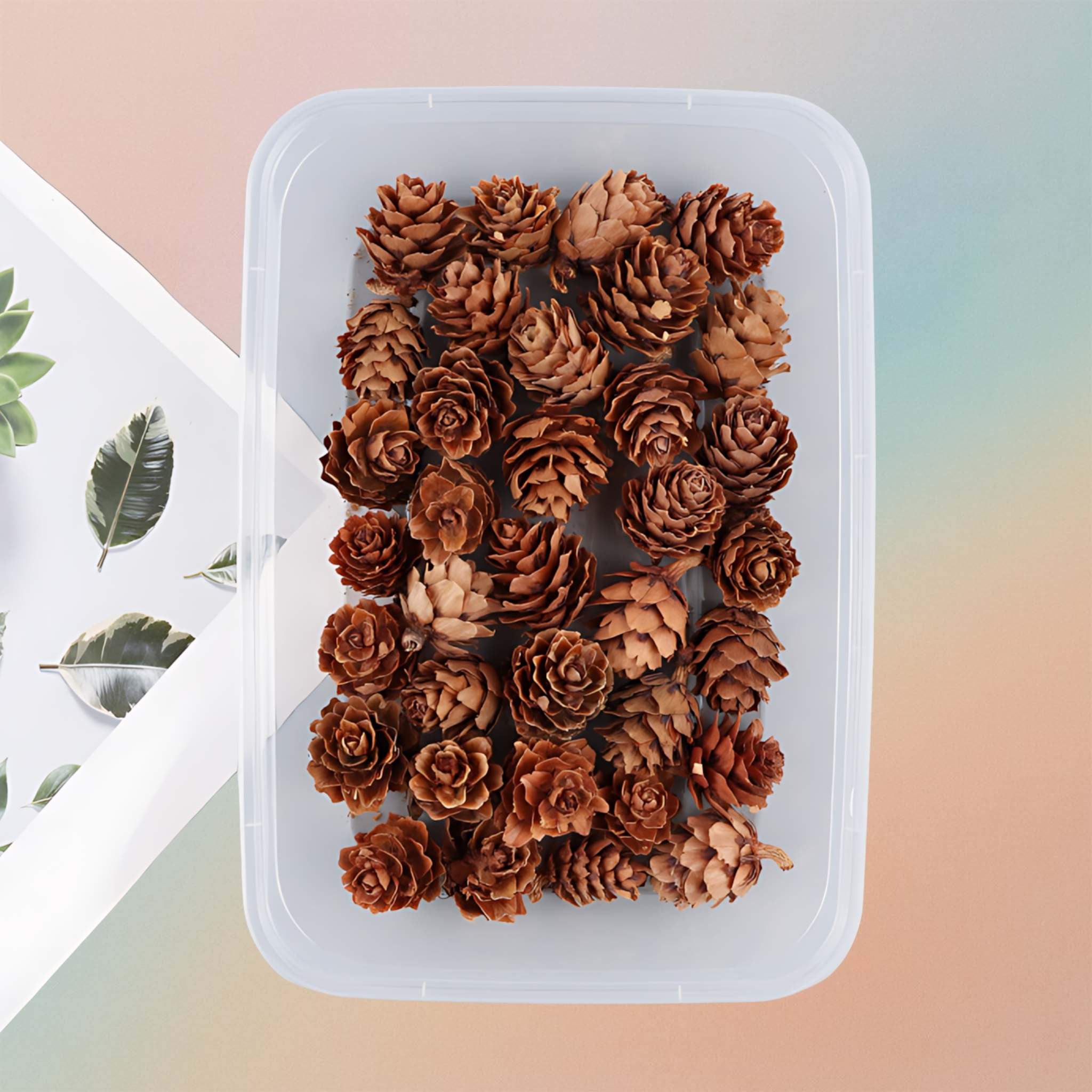 Dried Natural Preserved Box Of Pine Cones For Candle Making