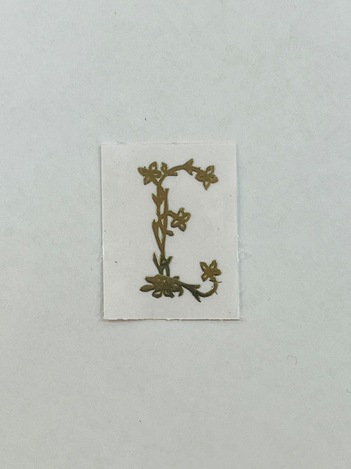 Alphabet Floral Stem Metal Sticker