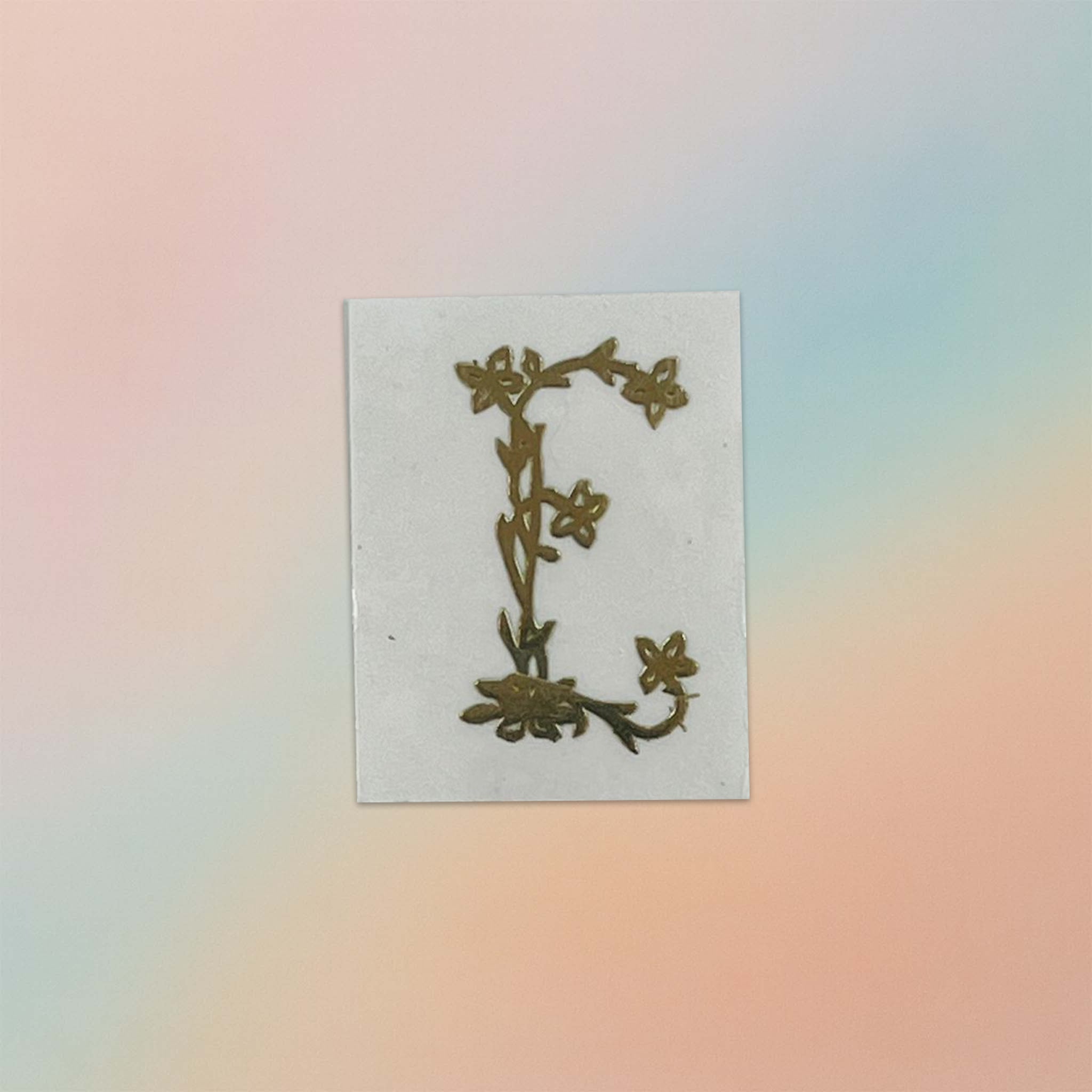 Alphabet Floral Stem Metal Sticker