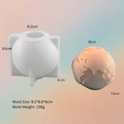 Earth Moon Face Ball Shape 3D Beeswax Mold DIY Resin Epoxy Candle Making Tool