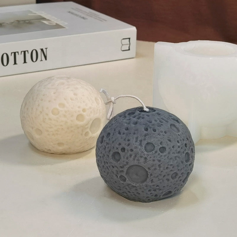 Earth Moon Face Ball Shape 3D Beeswax Mold DIY Resin Epoxy Candle Making Tool