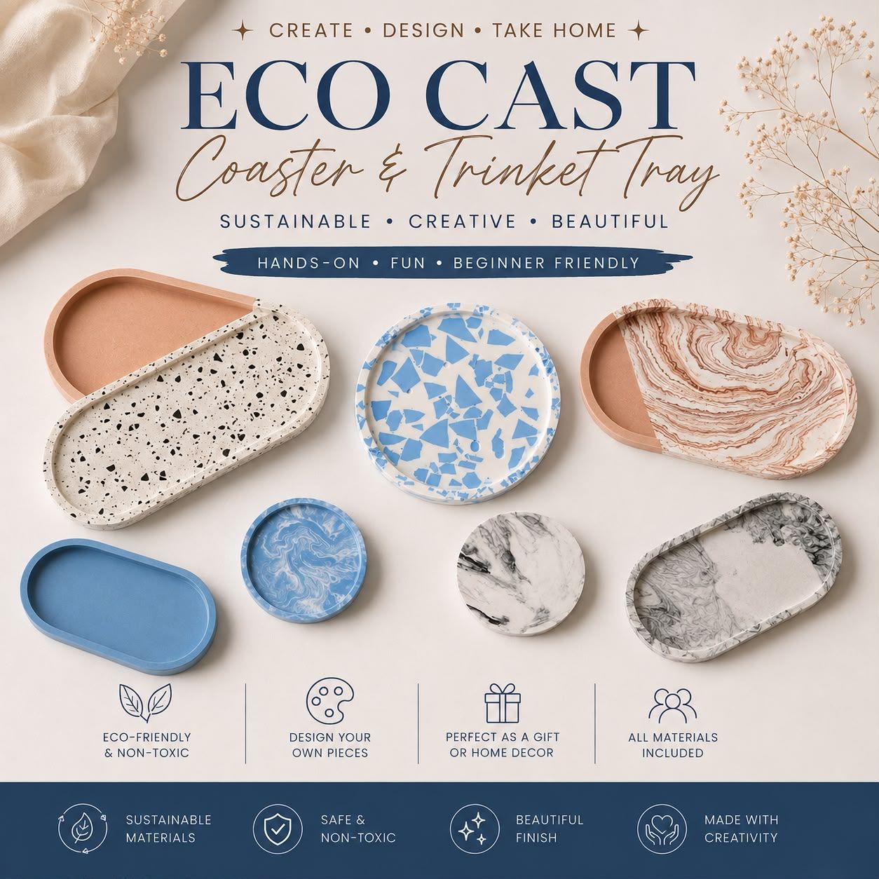 Eco Cast Coaster & Trinket Tray Art Workshop