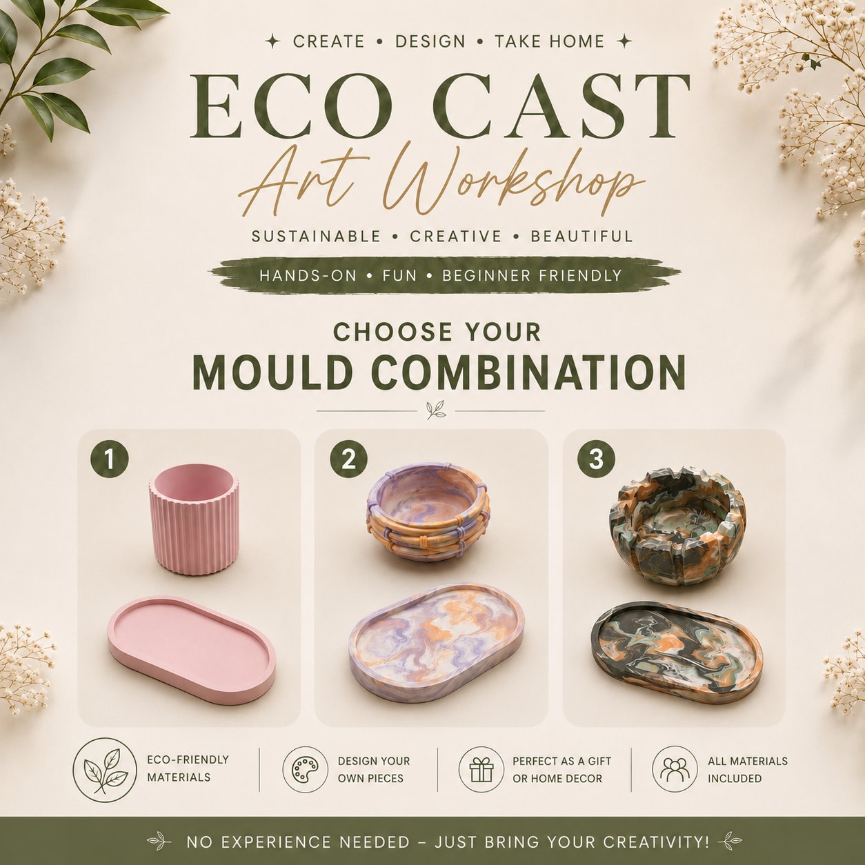 Eco Cast Jar & Trinket Tray Art Workshop