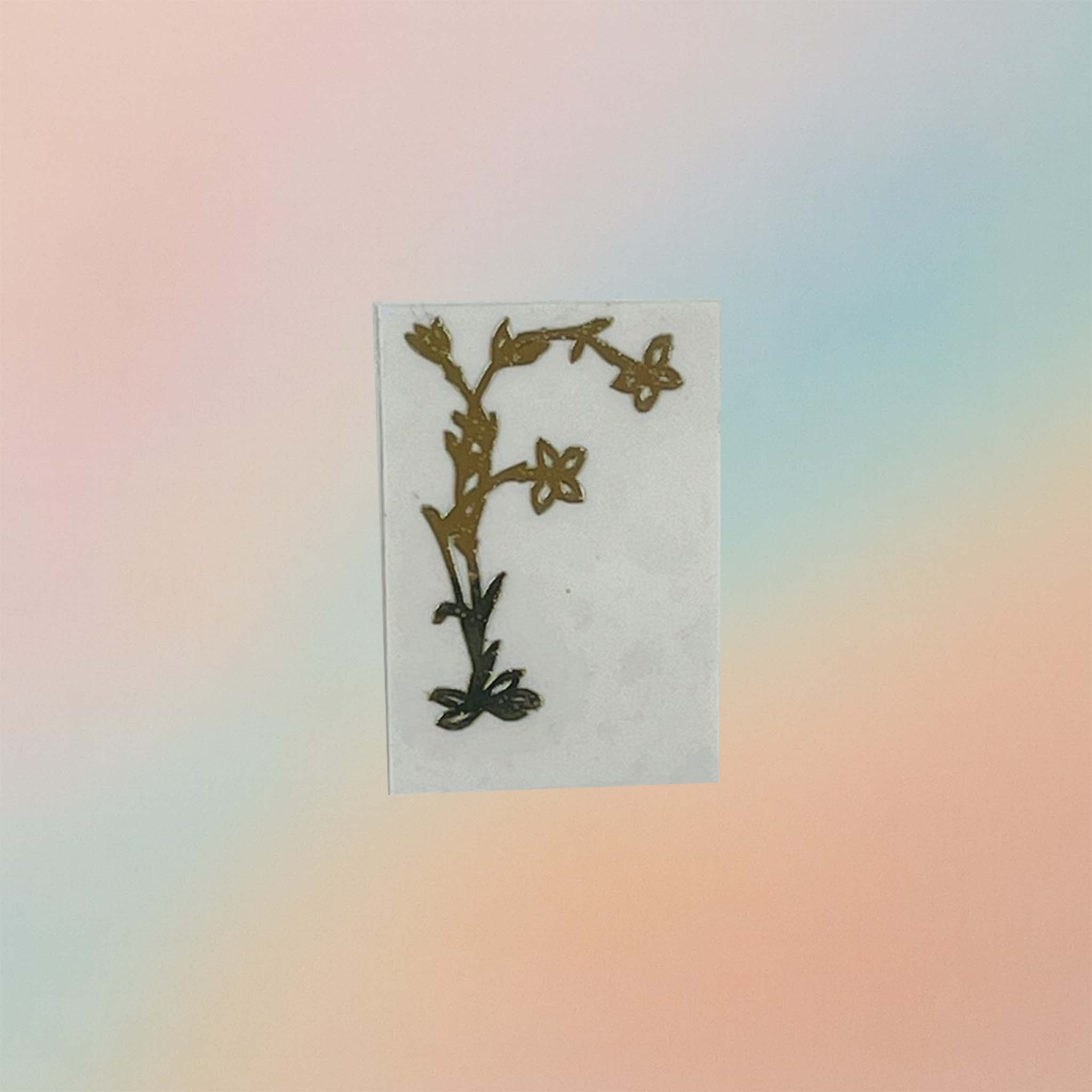 Alphabet Floral Stem Metal Sticker