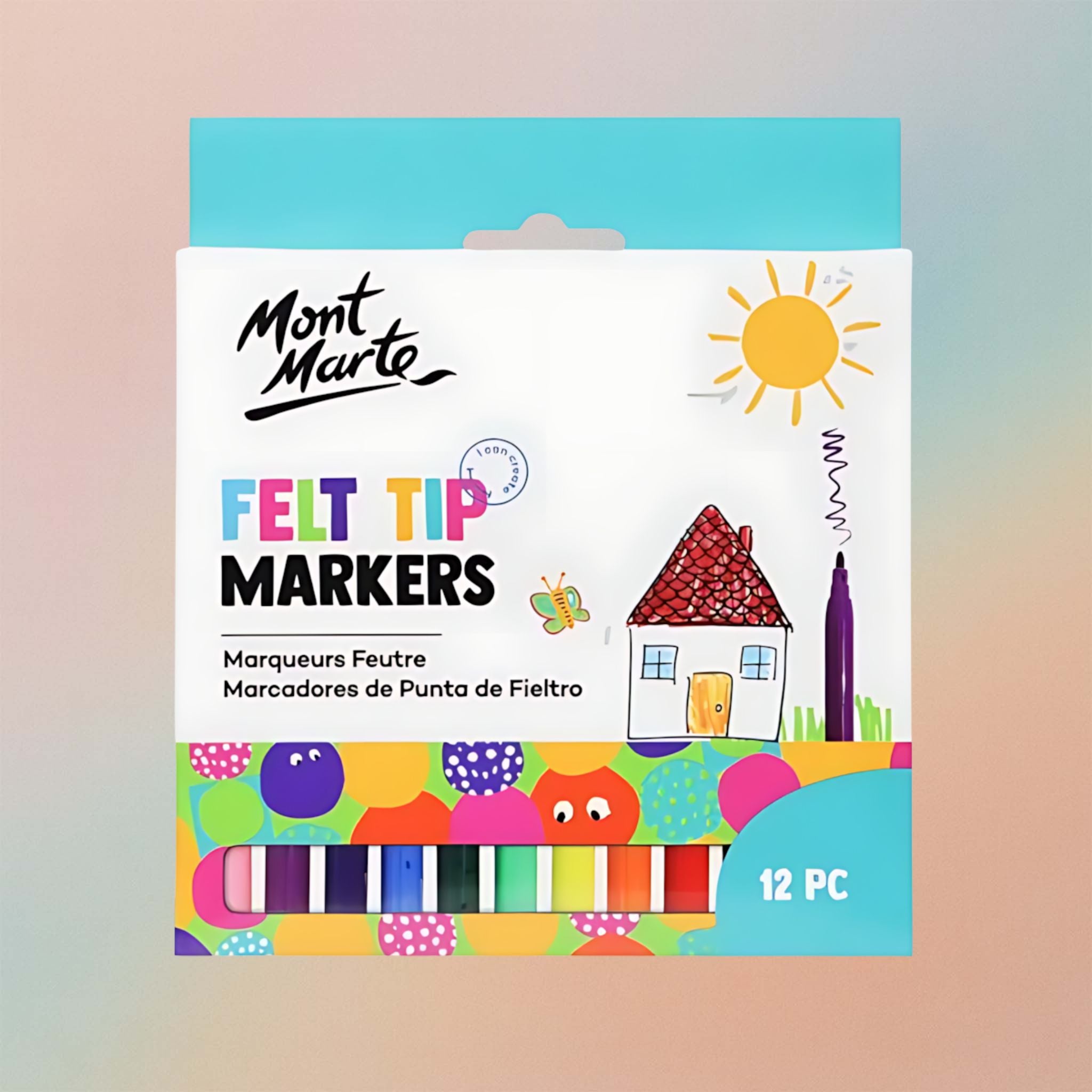 Mont Marte Felt Tip Markers 12pcs