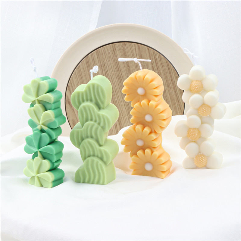 Floral Heart Standing Candle Silicon Mould For DIY Craft
