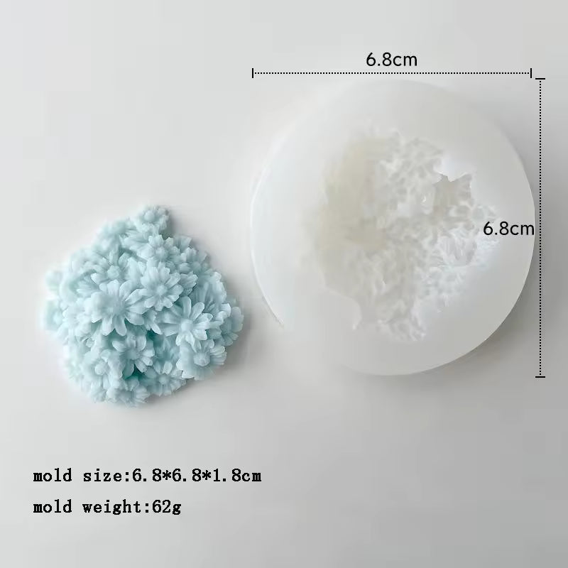 Flower Daisies Aromatherapy Candle Silicone Mold 3D Flower Shape Candle Mould DIY Rose Candle Mold Resin Mold Soap Mold Candle Cake Mold