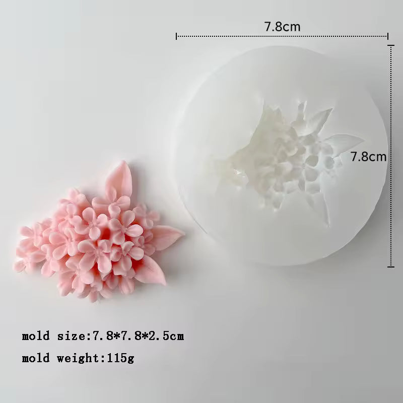 Flower Hydrangea Silicone Mould DIY Chocolate Fondant Candle Mold Aromatherapy Gypsum Candle Mould