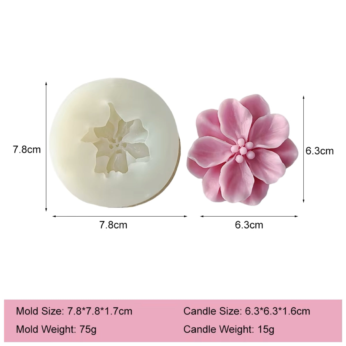 Camellia Flower Mould For Candle, Resin, Gypsum & Art Crafts Making Silicone Mold