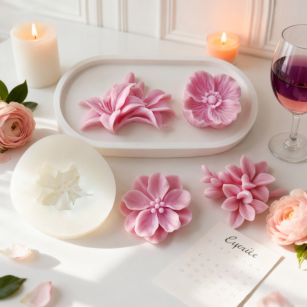 Camellia Flower Mould For Candle, Resin, Gypsum & Art Crafts Making Silicone Mold