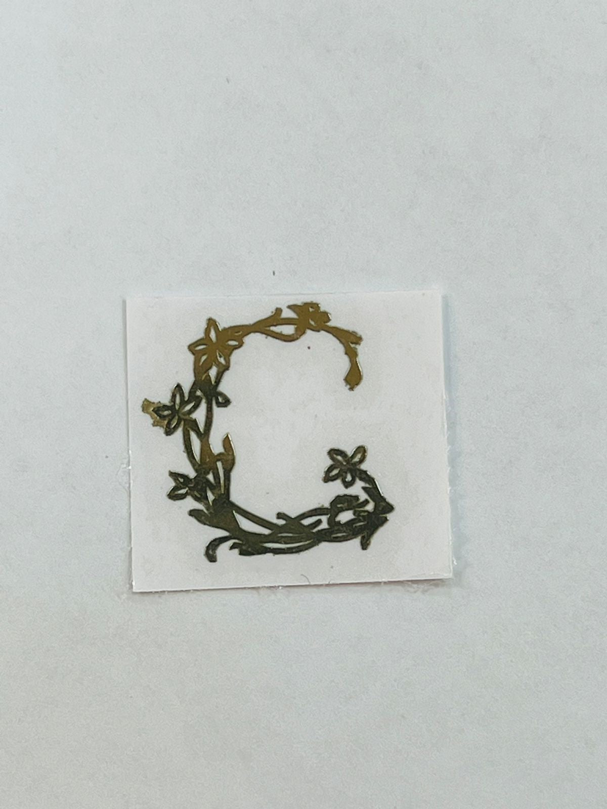 Alphabet Floral Stem Metal Sticker