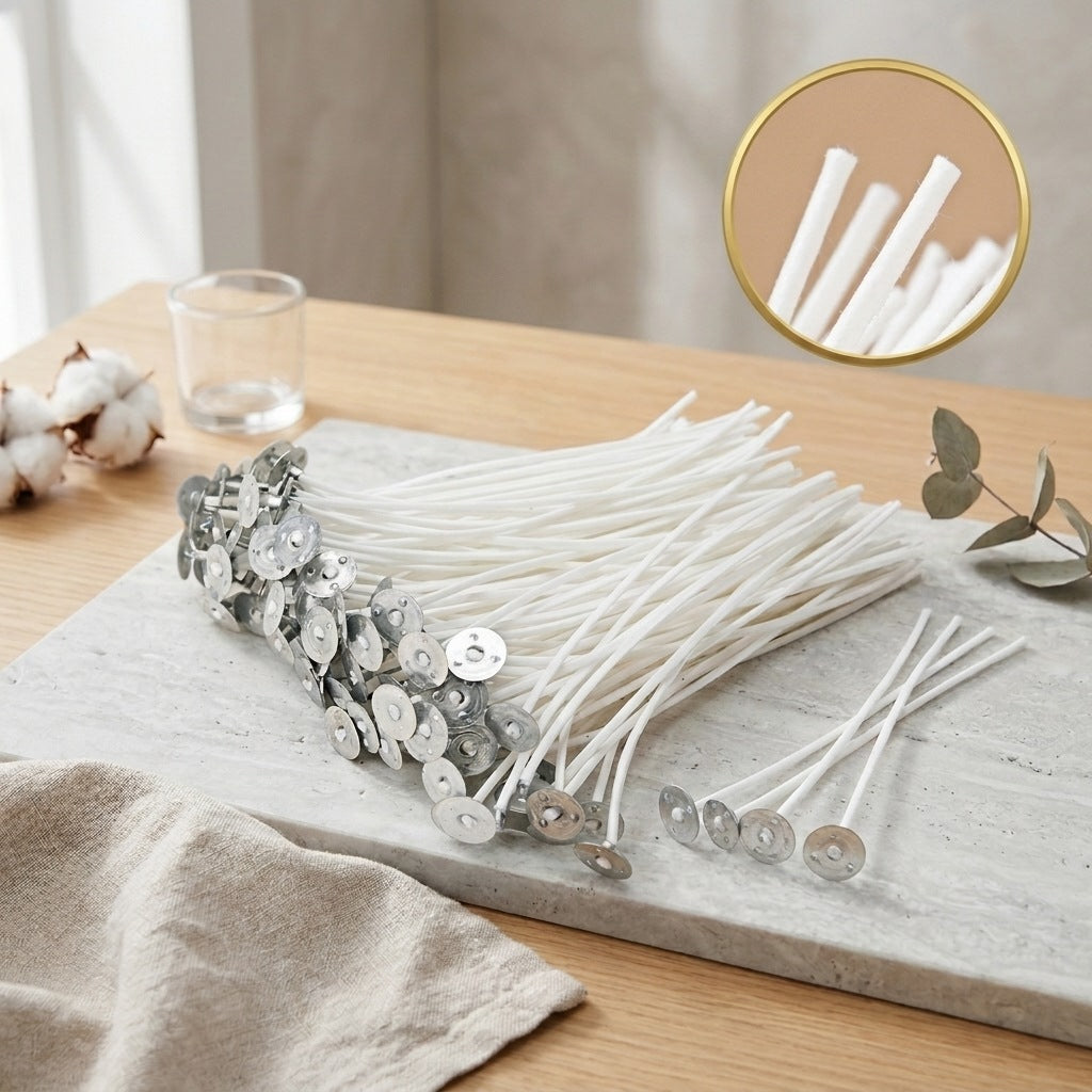 Cotton Candle Wicks Pre-Waxed Low Smoke Candle Making Kits