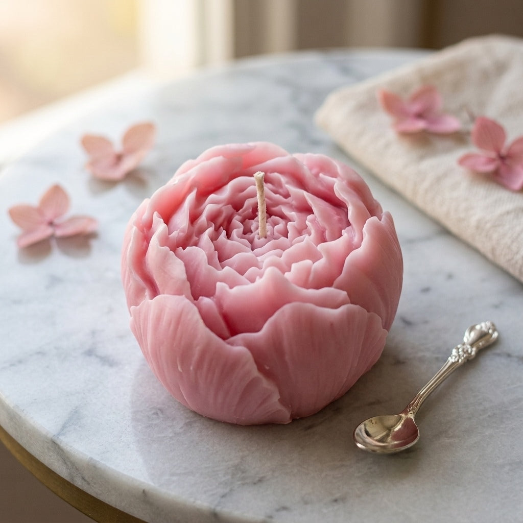 Peonies Bloom Candles Silicone Mould Flower Candles Silicon Mould Concrete Plaster Flower Mould Wax Candles Mould Epoxy Resin Flower Mould