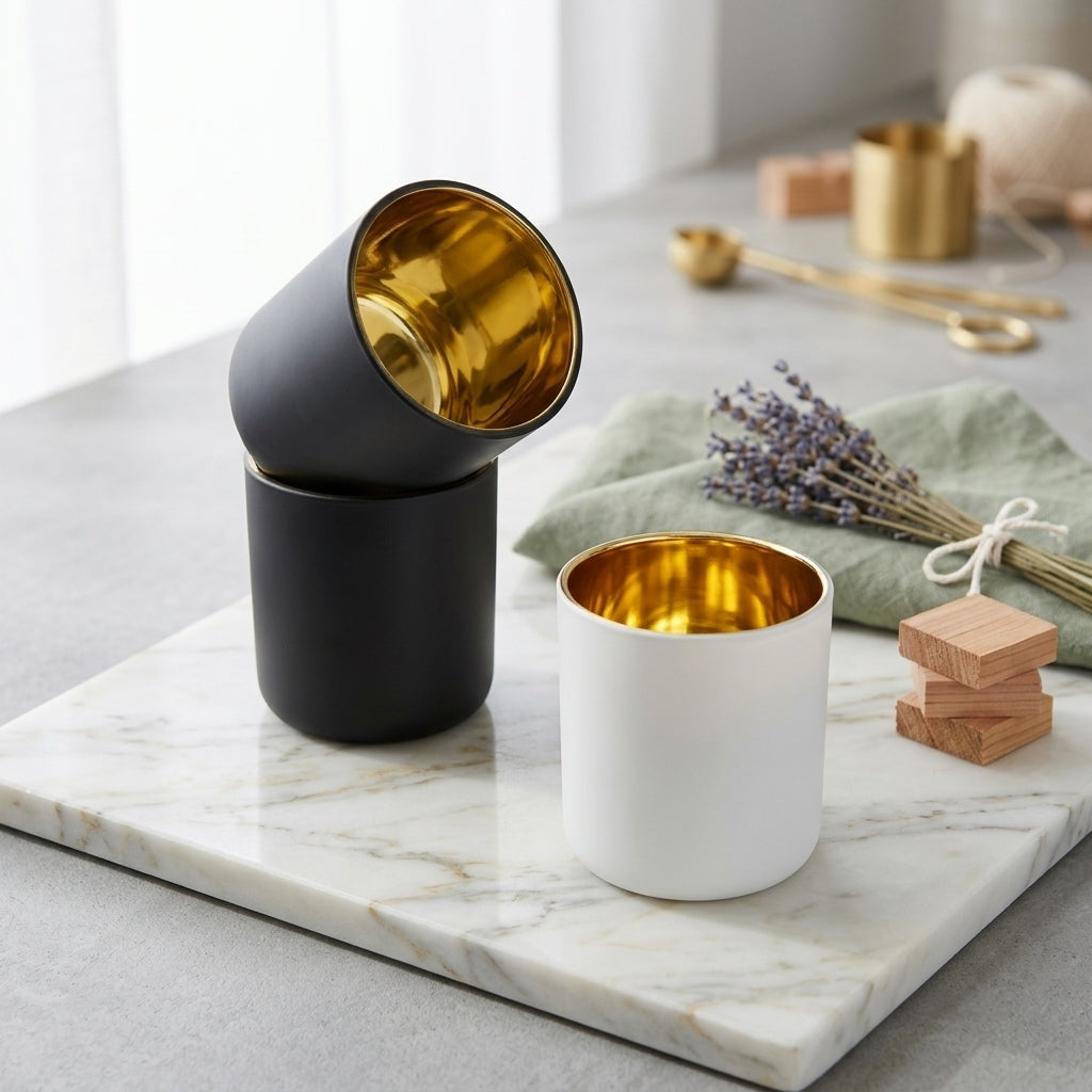Candle Jar For Candle Making Gold Color Inside For DIY Craft