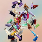 Gold Suede Faux Leather Tassel Pack Of 10