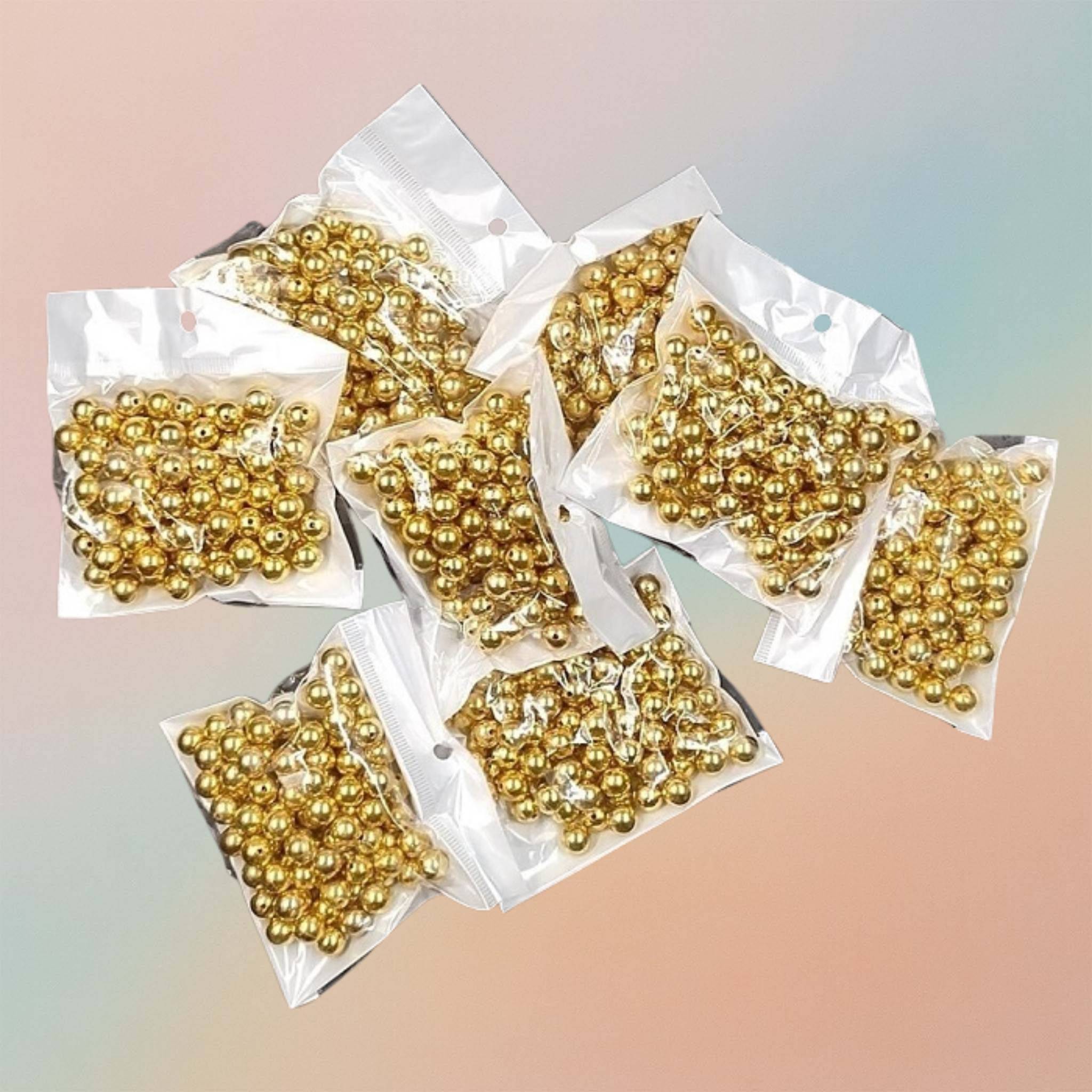 Golden Pearl Loose Beads - Sewing Clothing Accessories 7mm
