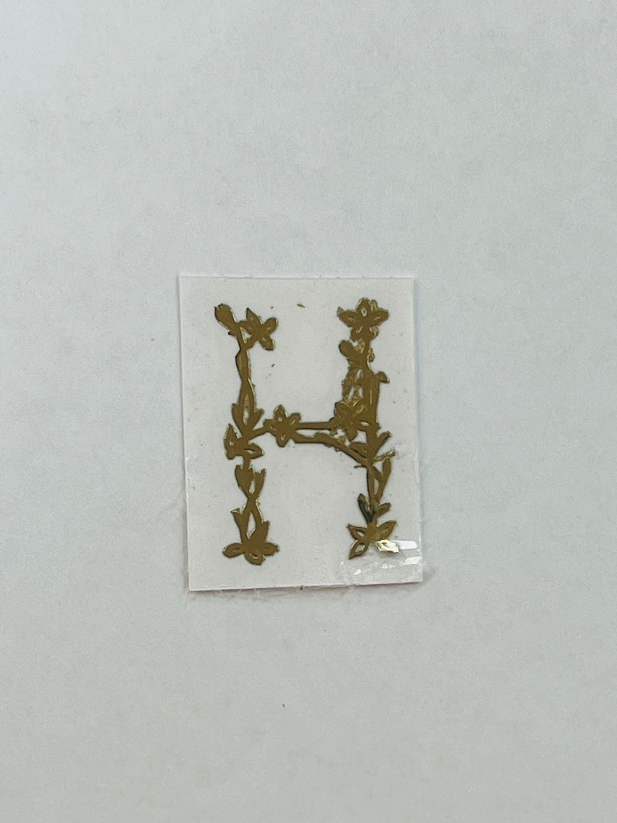 Alphabet Floral Stem Metal Sticker