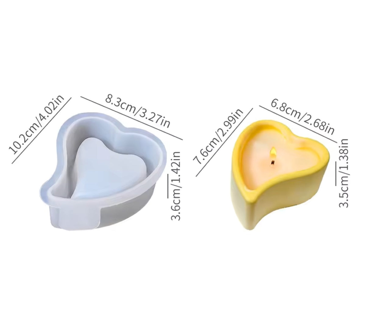 Heart Cup Silicone Mould For Candle, Resin, Gypsum & Art Crafts Making