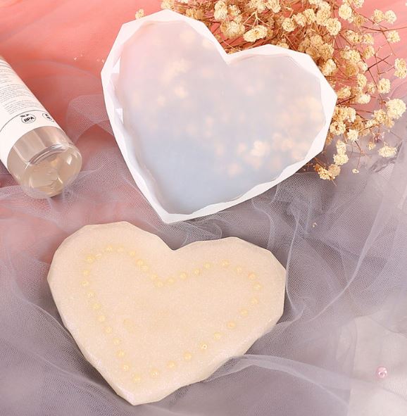 Heart Shape Geometric Coaster Silicon Mould