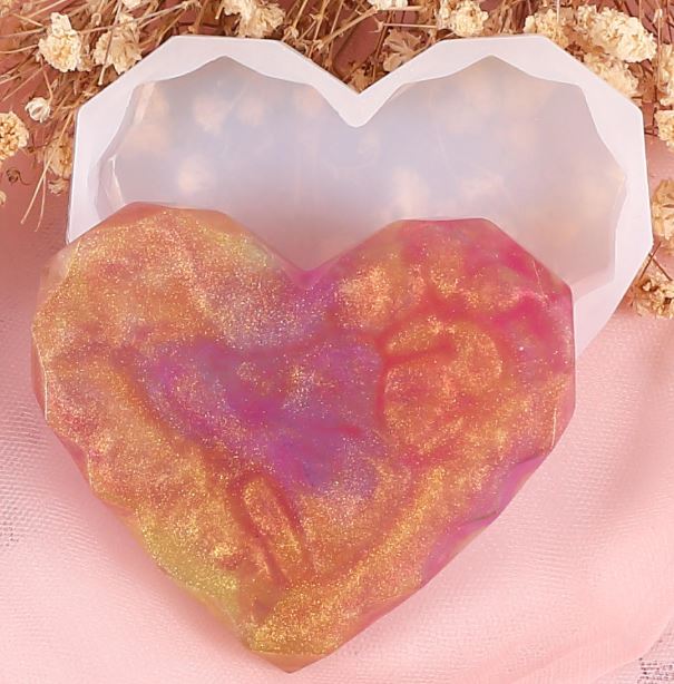 Heart Shape Geometric Coaster Silicon Mould