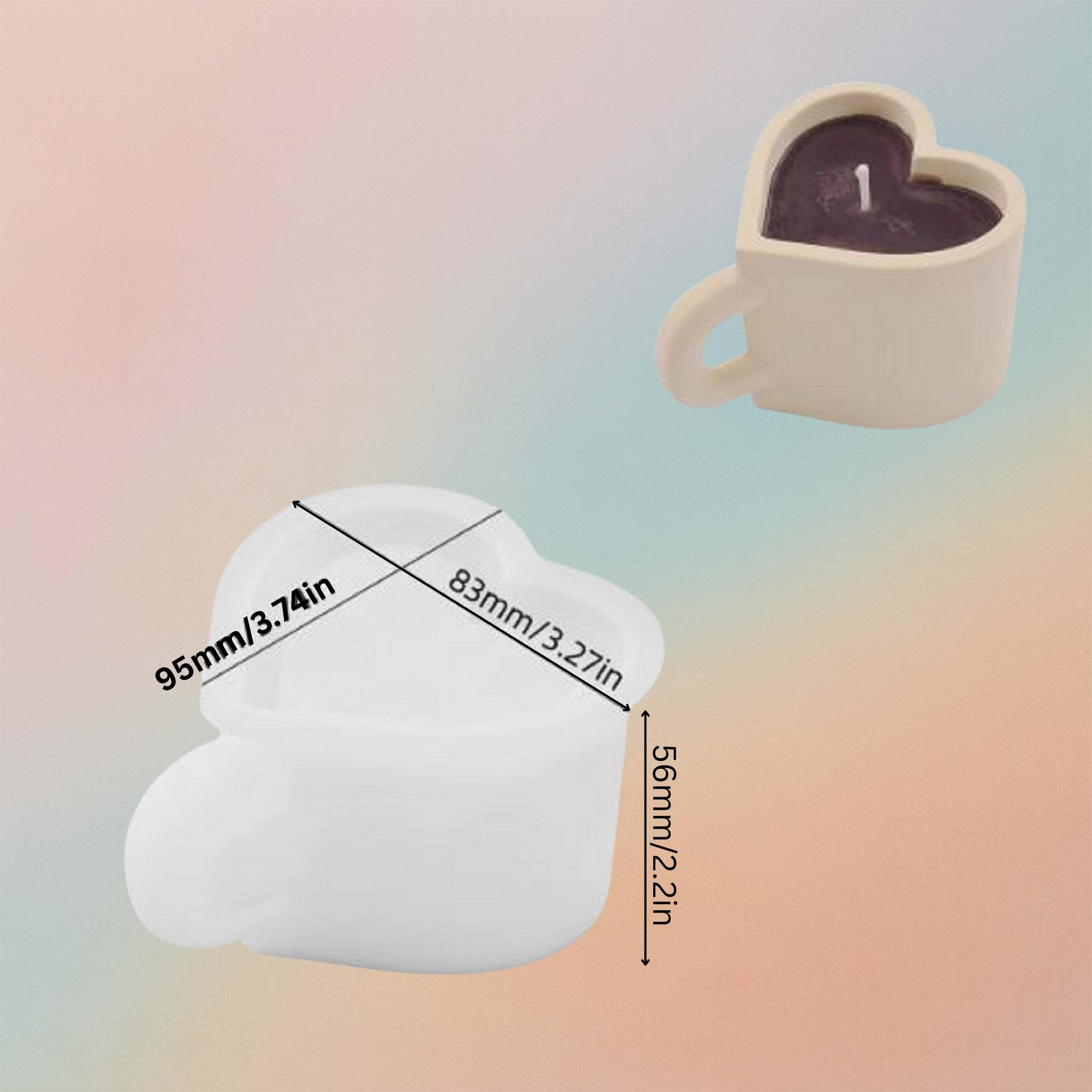 Heart Shape Mug Silicone Mold DIY Candle Jar Resin Molds