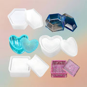Heart And Square Shape Hexagon Silicone Resin Box