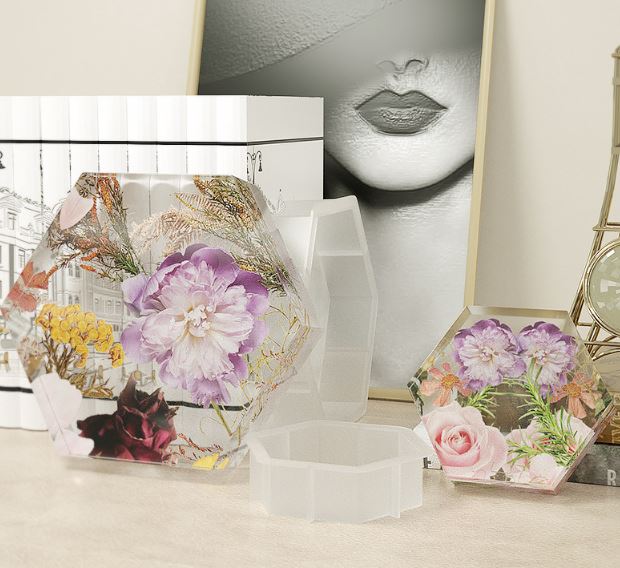 Hexagon Shape Deep Mould For Resin Preservation Silicon Mould